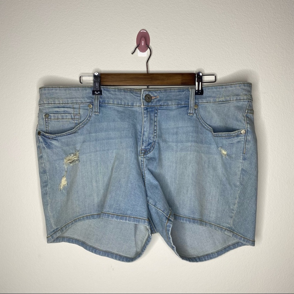 Torrid Light Denim Distressed Shorts